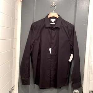 Calvin Klein INFINITE COOL Dress Shirt Black Size M Non-Iron / Breathable NWT